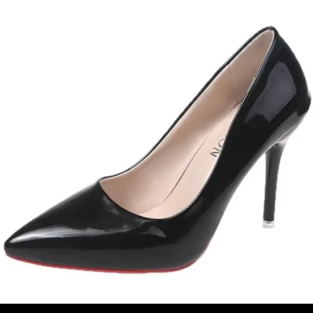 Elegant Black Stiletto Heel With Red Bottom
